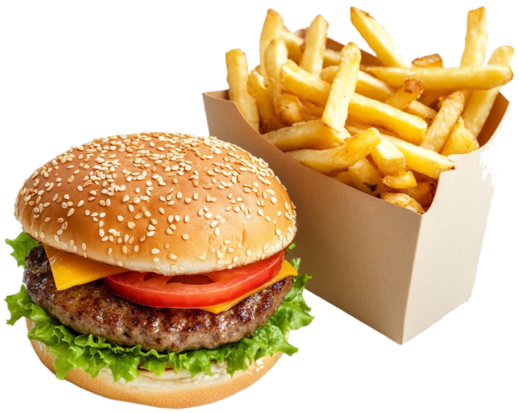 buger with fries